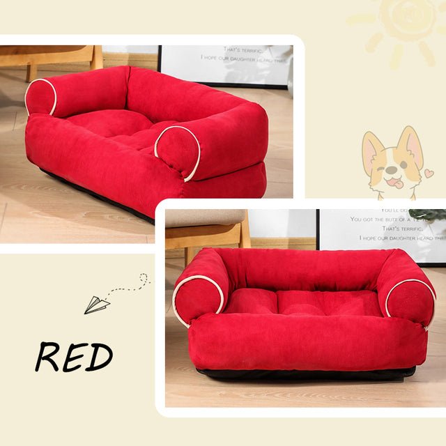 Deep Sleeper Bolster Dog Bed — Cotton-Filled with Padded Sides, Machine Washable