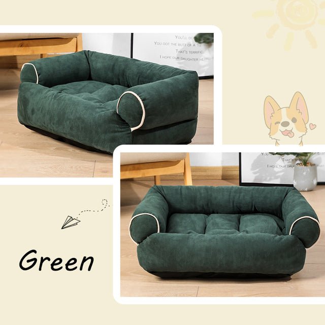 Deep Sleeper Bolster Dog Bed — Cotton-Filled with Padded Sides, Machine Washable