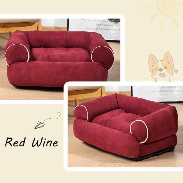 Deep Sleeper Bolster Dog Bed — Cotton-Filled with Padded Sides, Machine Washable