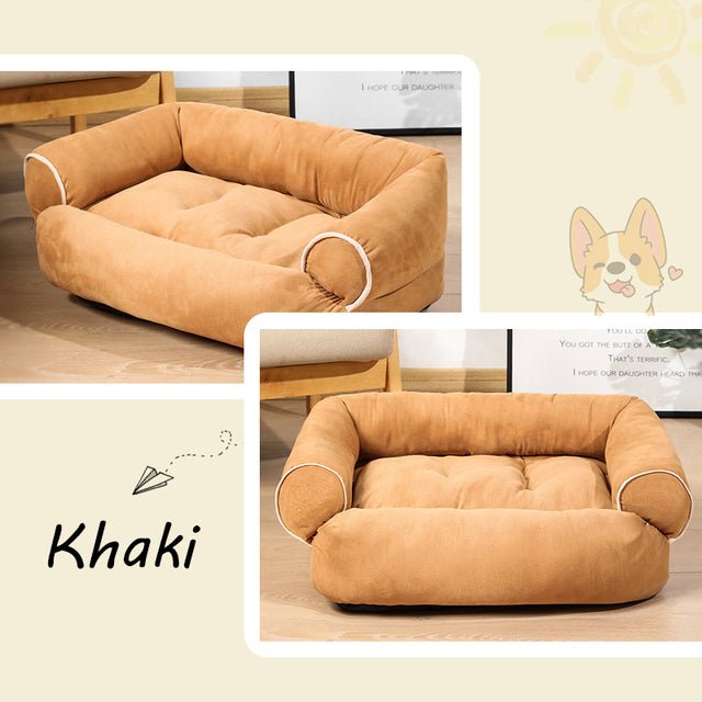 Deep Sleeper Bolster Dog Bed — Cotton-Filled with Padded Sides, Machine Washable