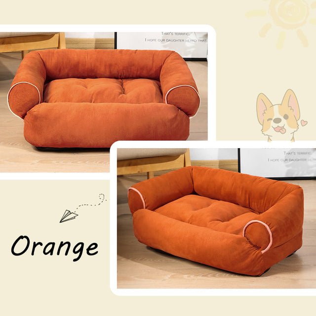 Deep Sleeper Bolster Dog Bed — Cotton-Filled with Padded Sides, Machine Washable