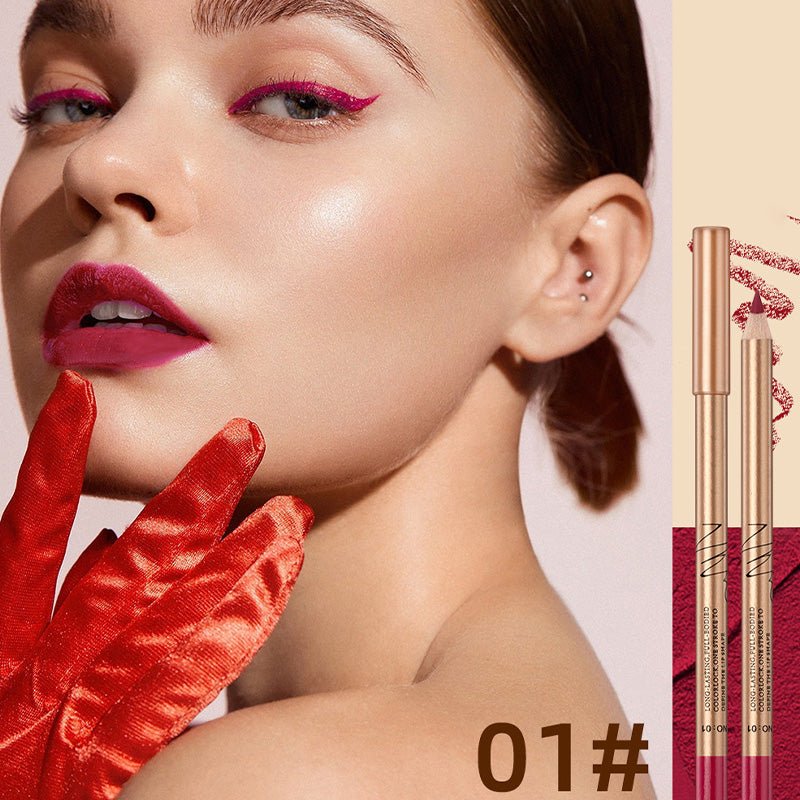 Lip Liner Pencil Set — 12 Waterproof Matte Shades, Smudge-Proof Creamy Glide, 0.8g Each