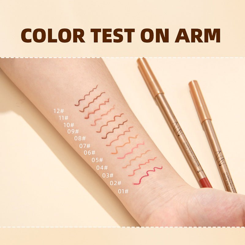 Lip Liner Pencil Set — 12 Waterproof Matte Shades, Smudge-Proof Creamy Glide, 0.8g Each