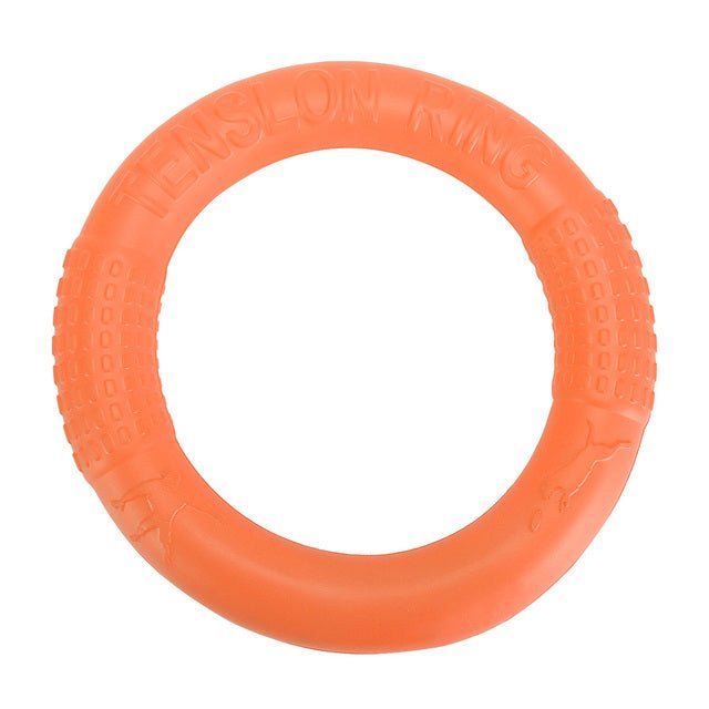 Natural Rubber Dog Ring Toy — Floating Fetch & Chew Toy with Unpredictable Bounce