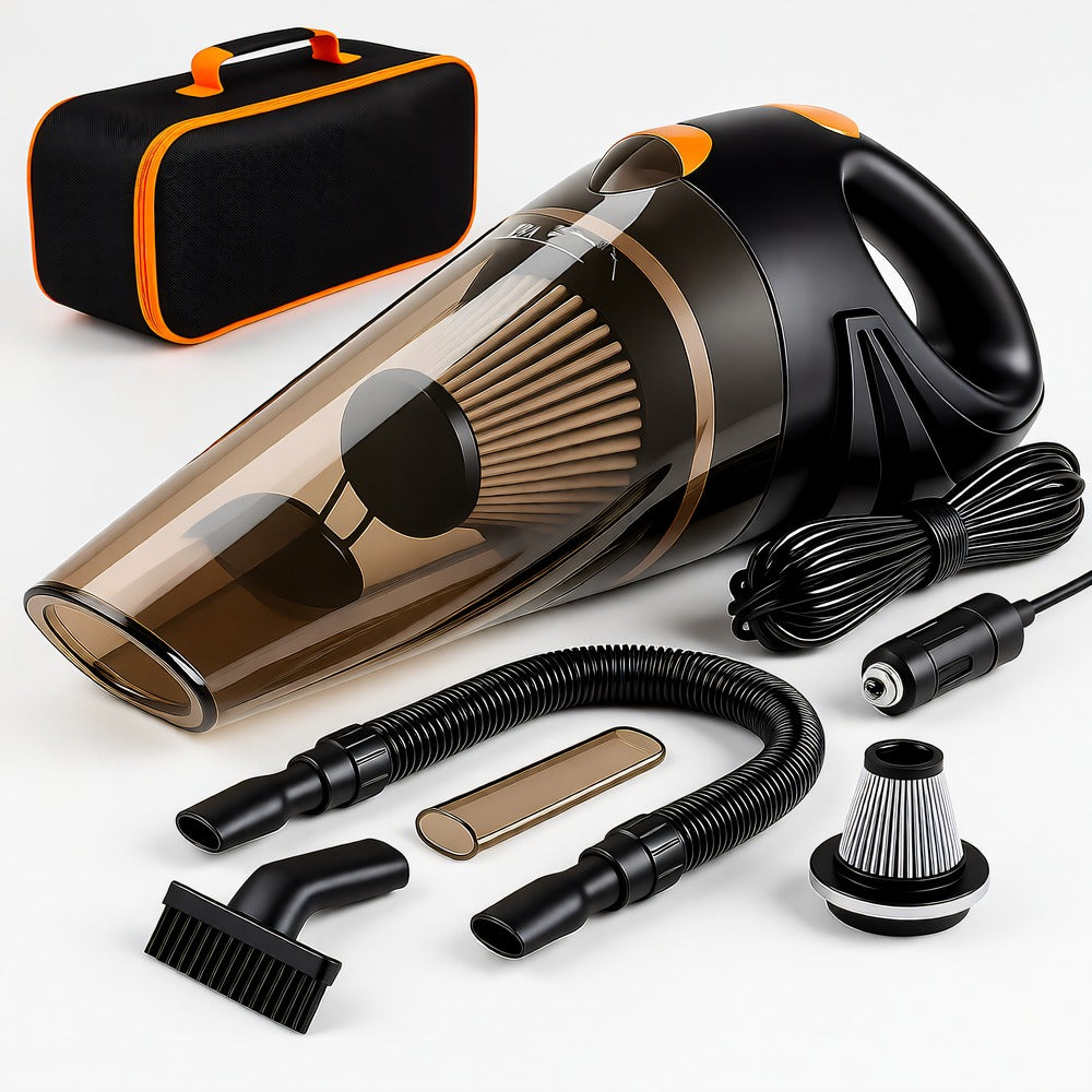 Cordless Car Vacuum — 2800 Pa Handheld Cleaner with Washable Filter, 4 Nozzles & Flex Hose