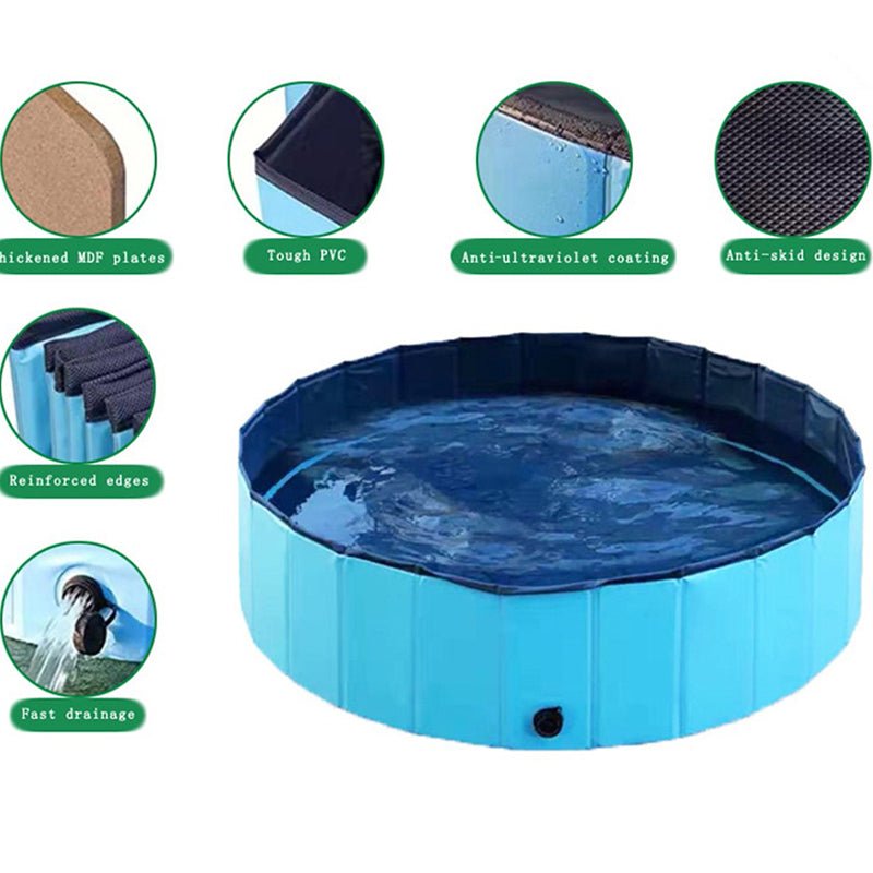 Collapsible Dog Pool — Foldable Outdoor Pet Swimming Pool & Bath Tub