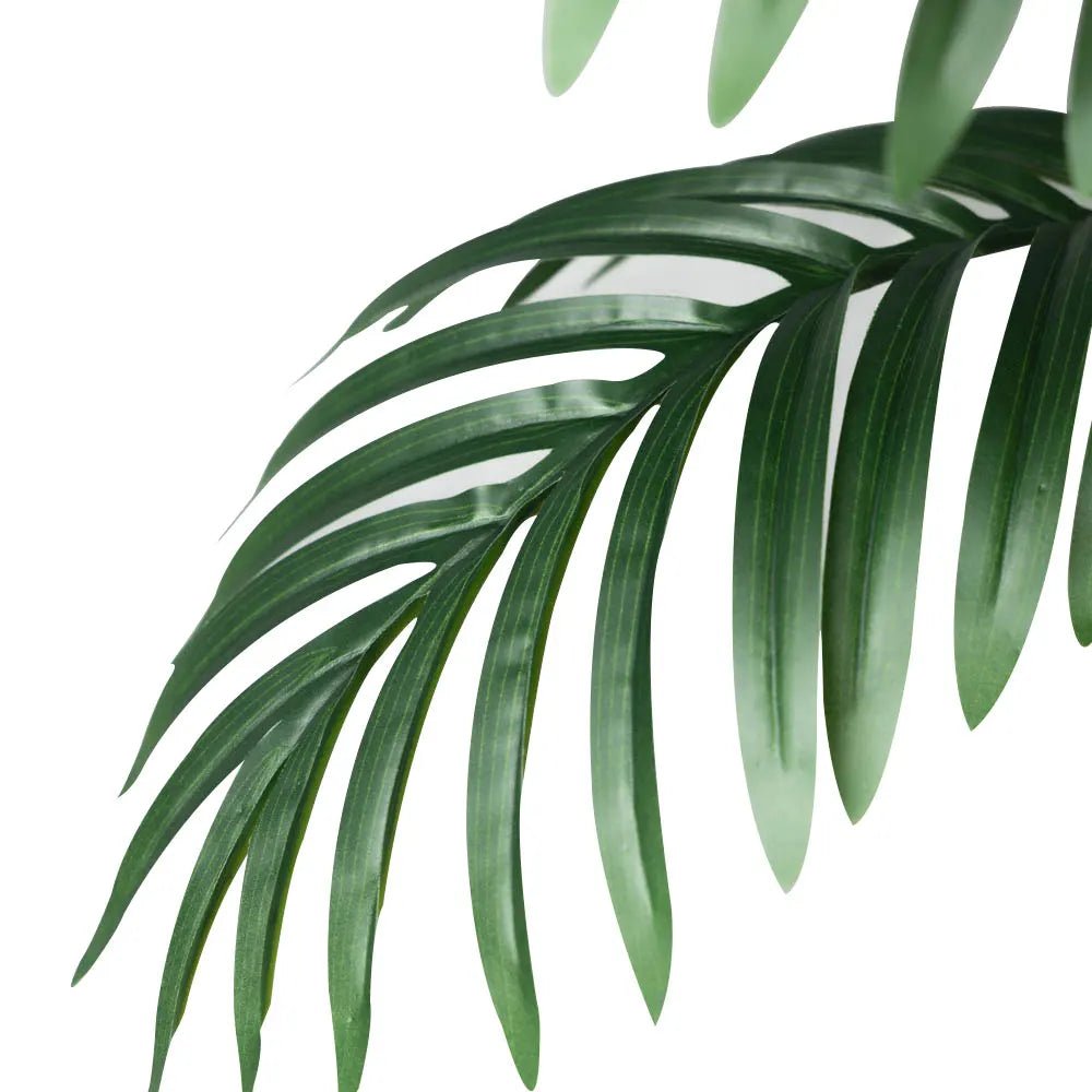 Faux Palm Tree — 47" Silk-Leaf Tropical Plant, 24 Leaves, Indoor/Outdoor Decor