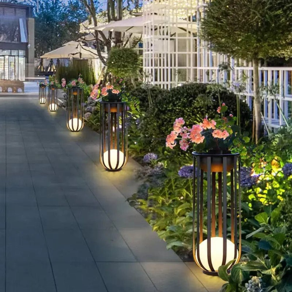 Solar Flower Stand Light — Rust-Proof Aluminum LED Display Stand, IP65, Rechargeable