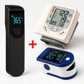 3-in-1 Home Health Monitor Kit — Wrist Blood Pressure Monitor, Pulse Oximeter & Forehead Thermometer