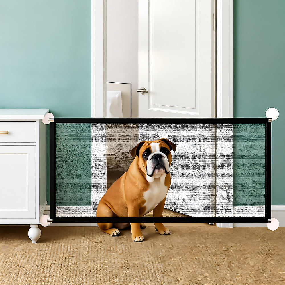 Mesh Safety Barrier, 180x72cm, Black, Indoor and Outdoor Baby and Pet Fence