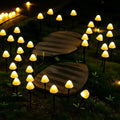 Solar Mushroom Garden Lights — 10 LED String on 11 ft, Dusk-to-Dawn, IP65, Ground Stakes