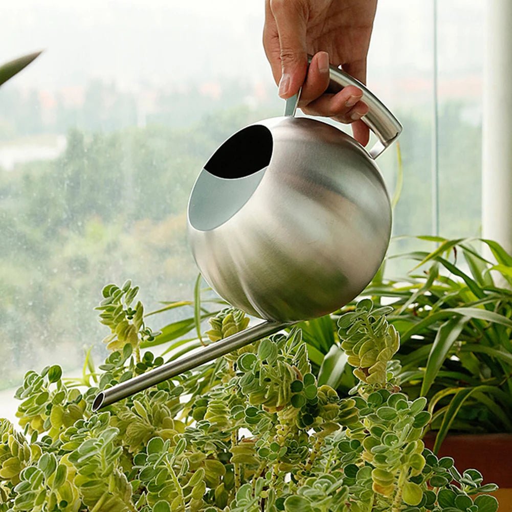 Stainless Steel Watering Can — 1500ml Minimalist Indoor Plant Care