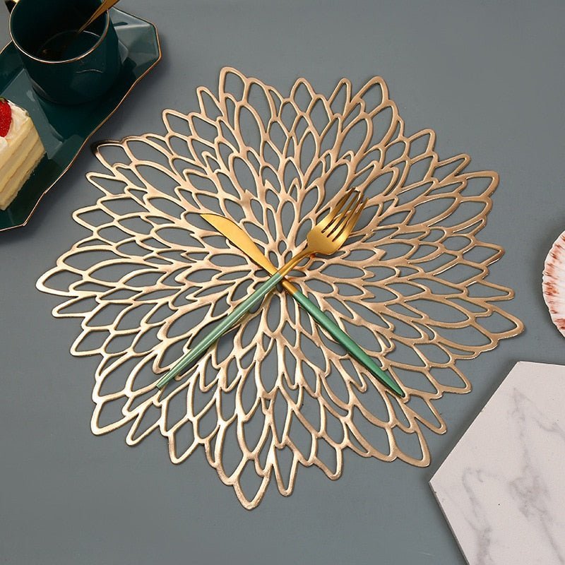 Nebula Round Placemat — 15" Non-Slip PVC Hollow-Cut Table Decor