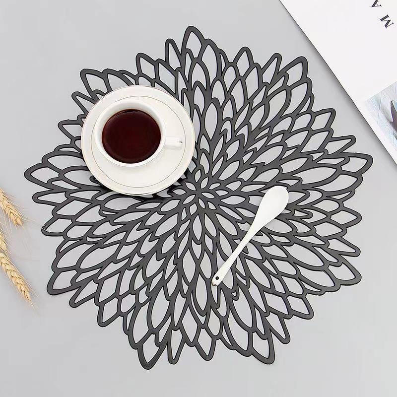 Nebula Round Placemat — 15" Non-Slip PVC Hollow-Cut Table Decor