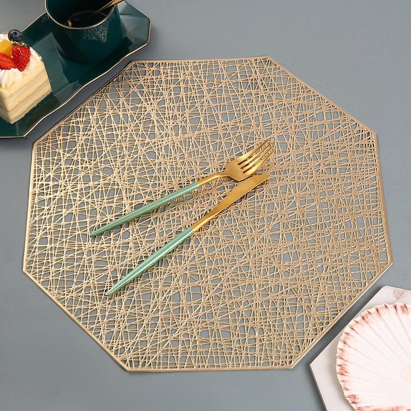 Nebula Round Placemat — 15" Non-Slip PVC Hollow-Cut Table Decor
