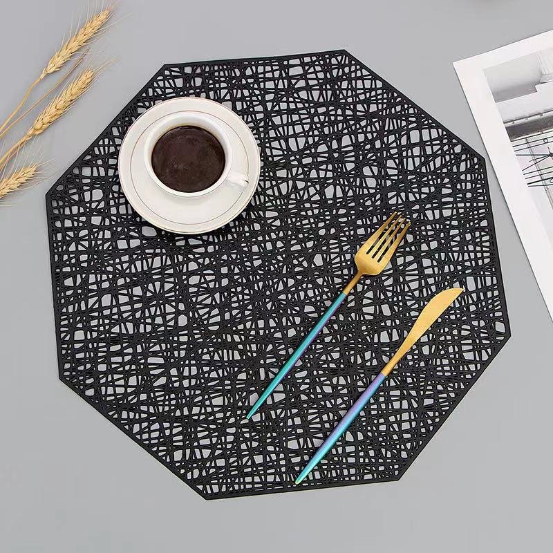 Nebula Round Placemat — 15" Non-Slip PVC Hollow-Cut Table Decor