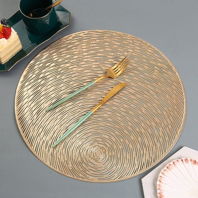 Nebula Round Placemat — 15" Non-Slip PVC Hollow-Cut Table Decor