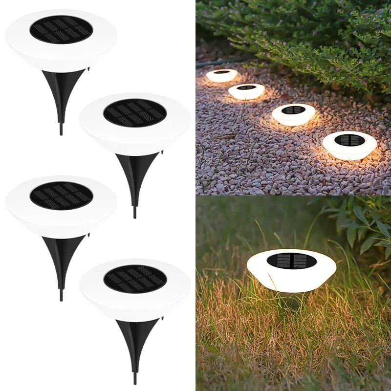 Solar Pathway Lights 4-Pack — 6" Dusk-to-Dawn LED Stakes, IP65, Wire-Free