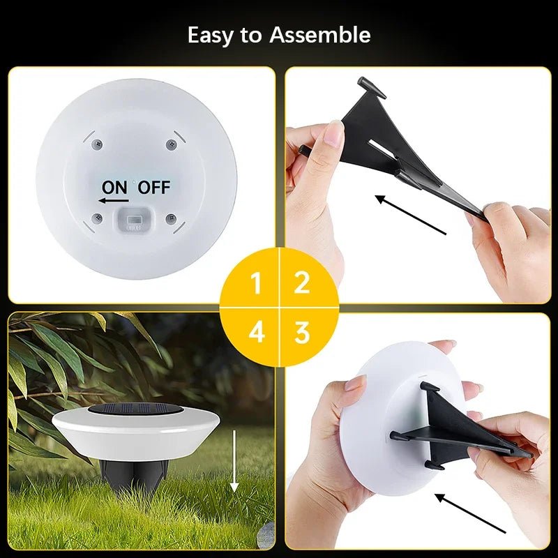 Solar Pathway Lights 4-Pack — 6" Dusk-to-Dawn LED Stakes, IP65, Wire-Free
