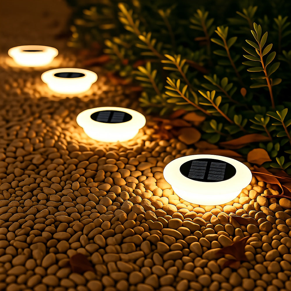 Solar Pathway Lights 4-Pack — 6" Dusk-to-Dawn LED Stakes, IP65, Wire-Free