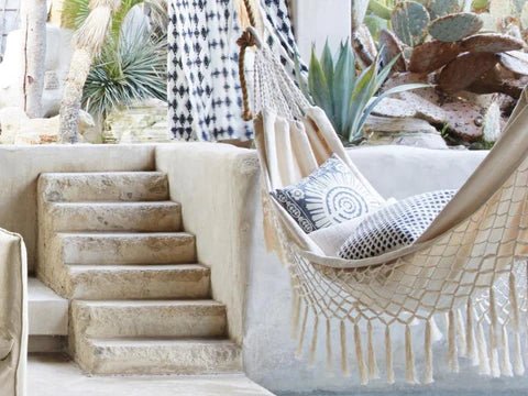 2-Person Macrame Hammock — Handmade Cotton Rope, 79", 550 lb Capacity