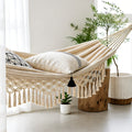 2-Person Macrame Hammock — Handmade Cotton Rope, 79", 550 lb Capacity