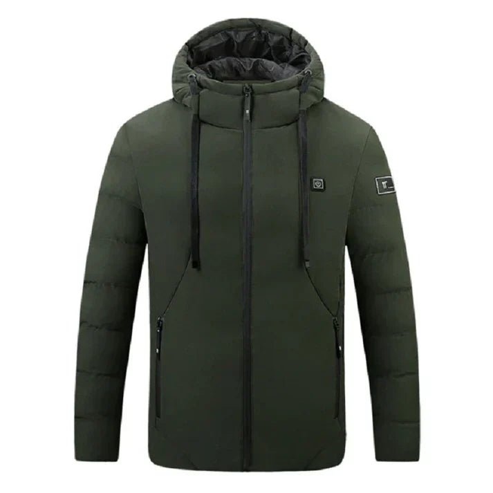 Electric Heated Jacket, 4-Zone Carbon Fiber, 3 Heat Settings, USB Powered, Fleece Lined
