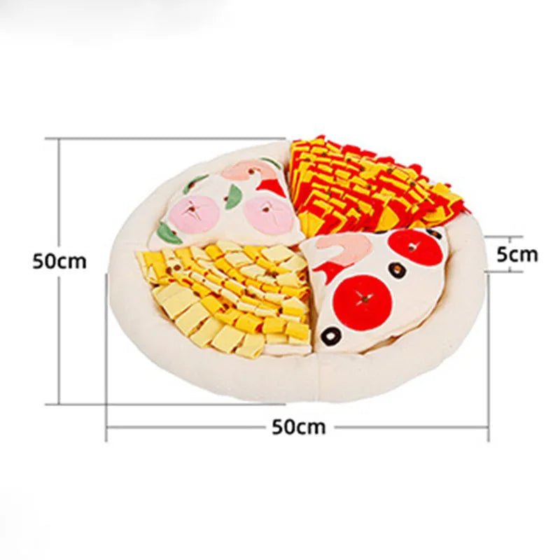 Pizza Snuffle Mat for Dogs — Fleece Interactive Slow Feeder with Squeakers