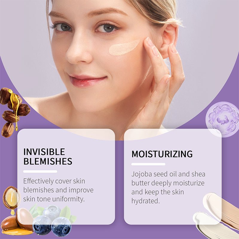 Moisturizing BB Cream — Lightweight Blemish Coverage with Jojoba & Shea Butter, Brush Included, 50g