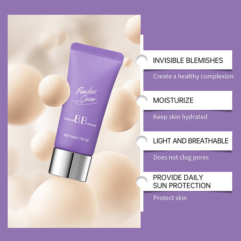 Moisturizing BB Cream — Lightweight Blemish Coverage with Jojoba & Shea Butter, Brush Included, 50g