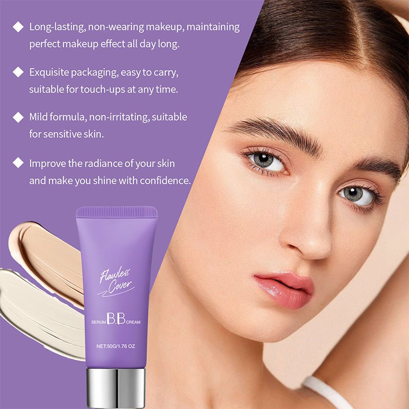 Moisturizing BB Cream — Lightweight Blemish Coverage with Jojoba & Shea Butter, Brush Included, 50g