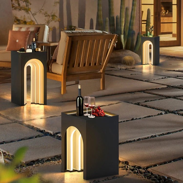 Arched Solar Table Light — IP65 Waterproof Outdoor Lamp, Dusk-to-Dawn Sensor, Remote Control