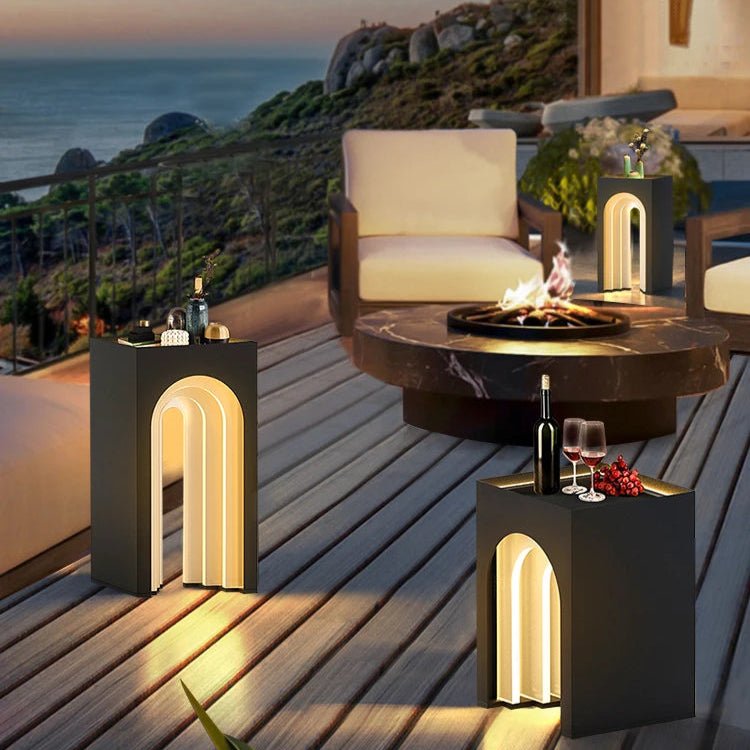 Arched Solar Table Light — IP65 Waterproof Outdoor Lamp, Dusk-to-Dawn Sensor, Remote Control