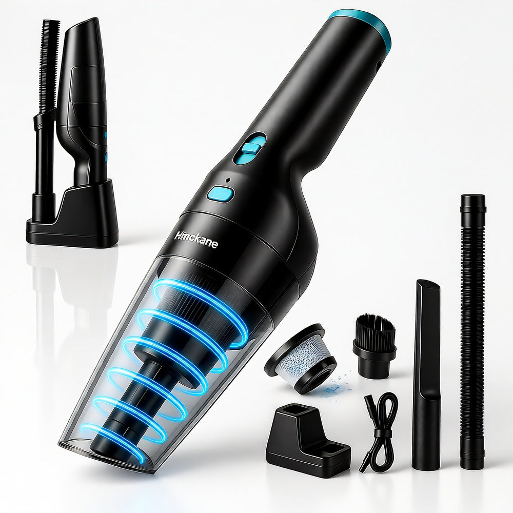 Cordless Handheld Vacuum — 9500 Pa Suction, HEPA Filter, 6000 mAh Battery with Charging Dock