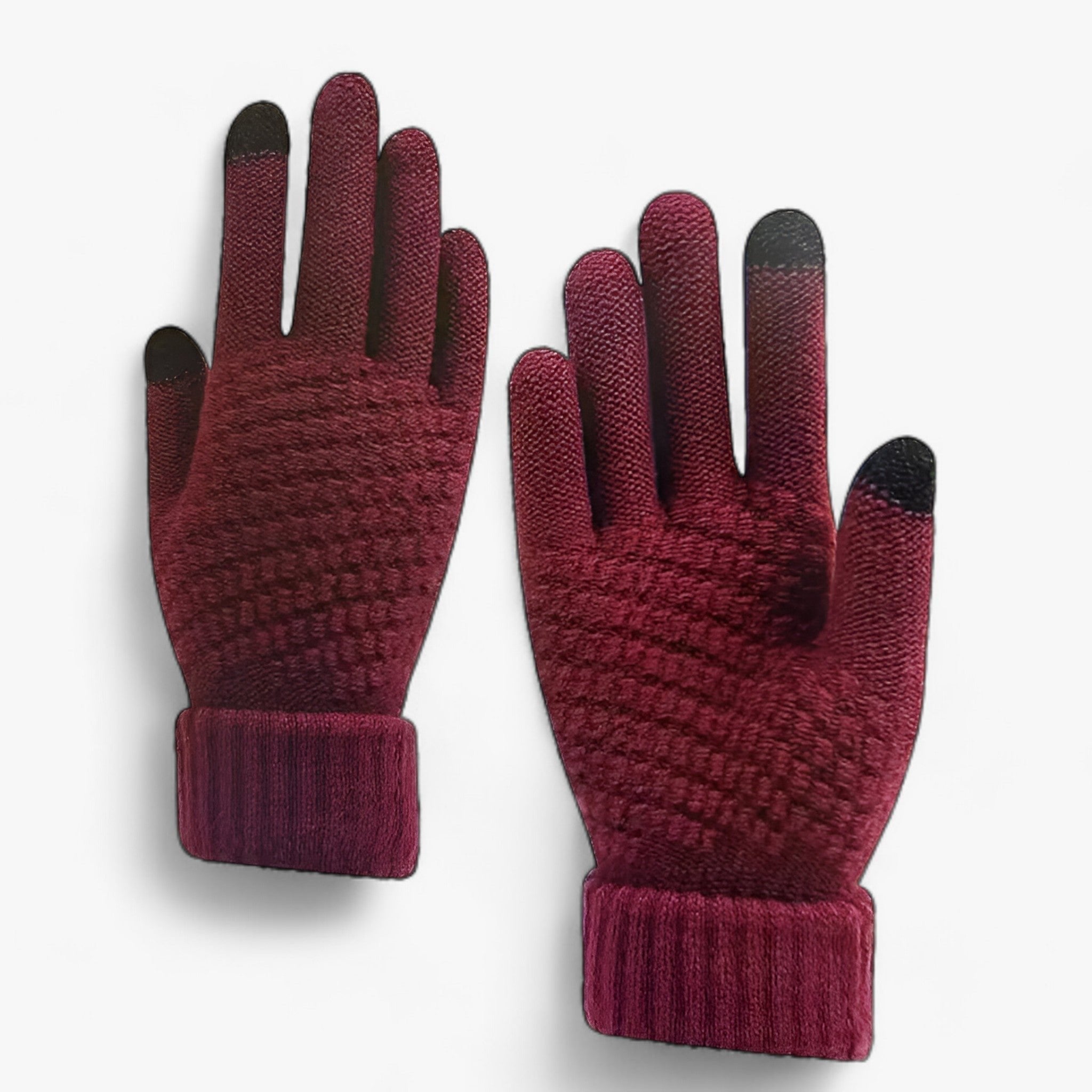 Woolen Winter Gloves — Touchscreen Compatible, Stretch Fit, Full Finger Warmth