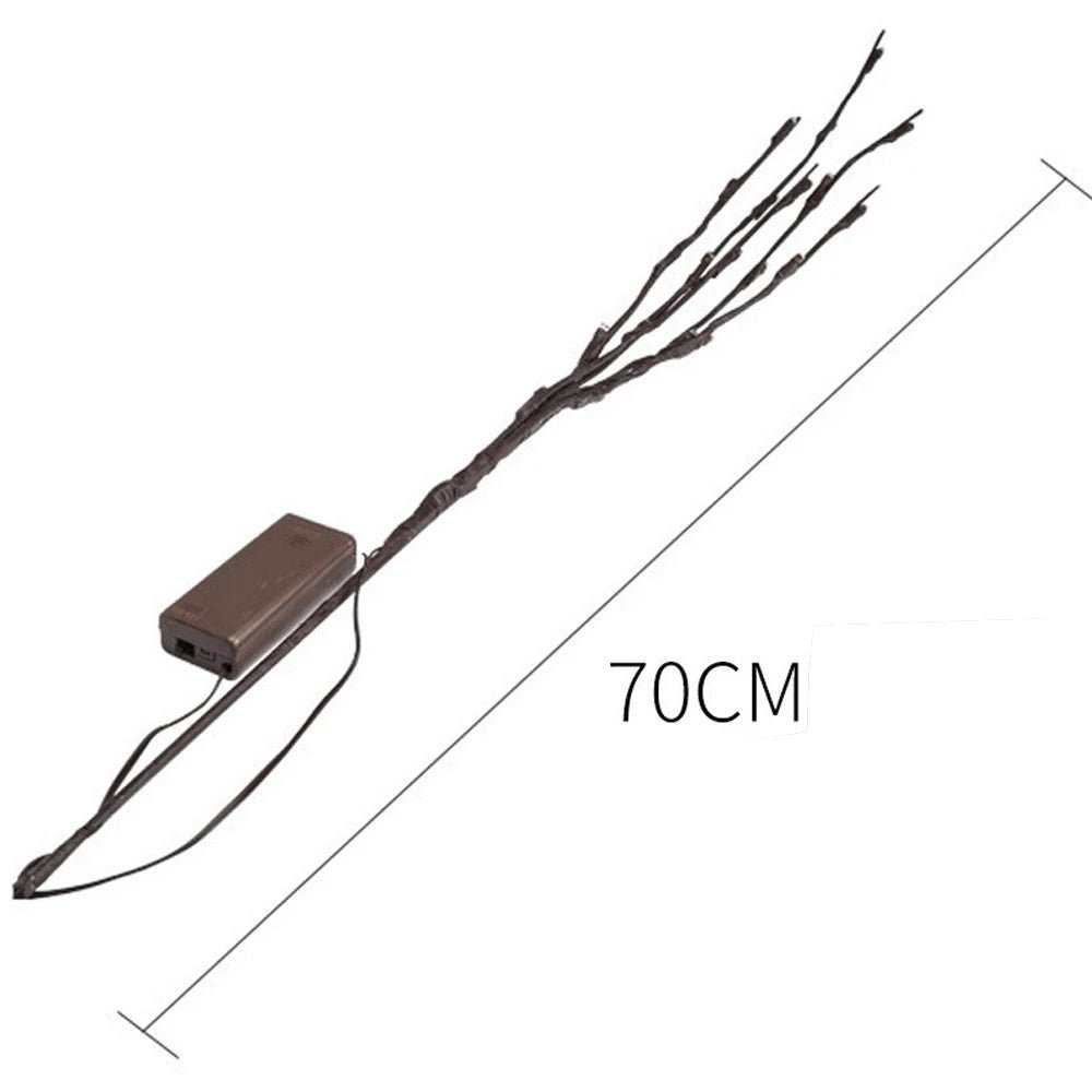 LED Willow Branch Lights — 27" Flexible Battery-Powered Decor, IP65, Indoor/Outdoor