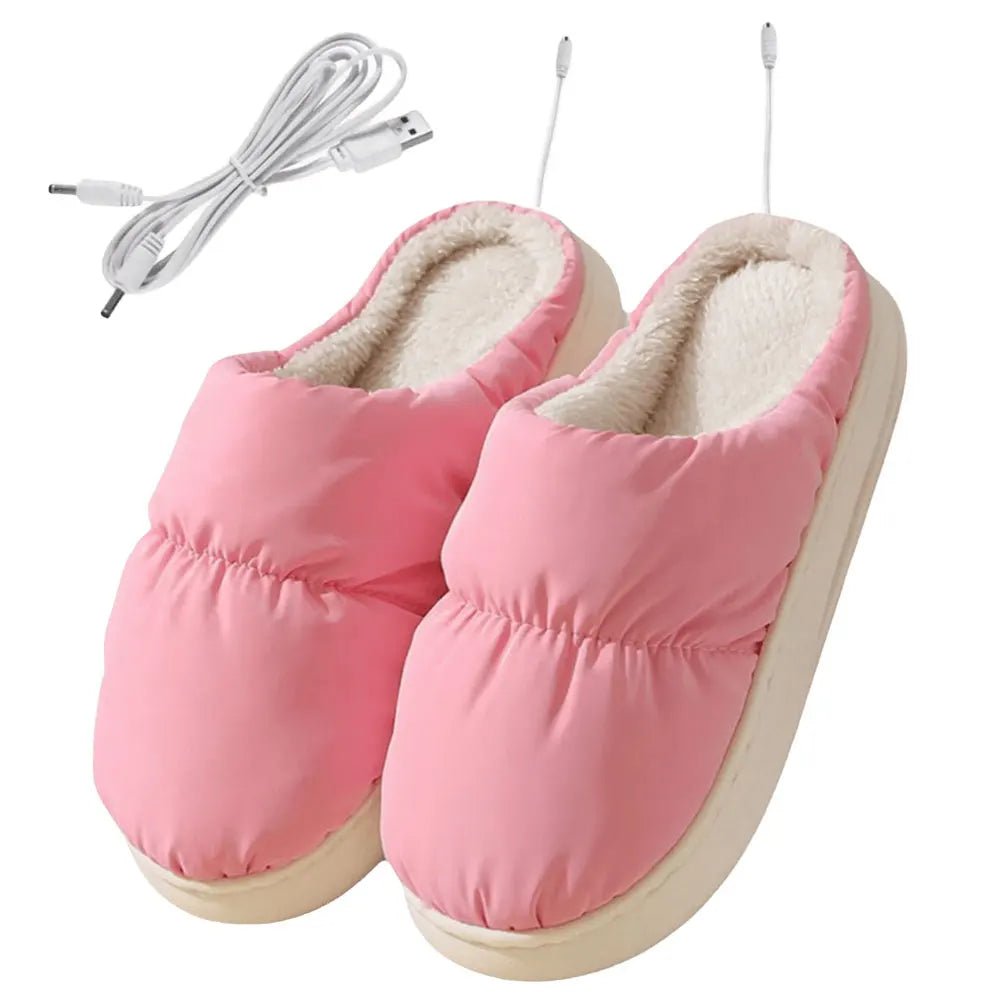 Electric Heated Slippers, 3 Heat Settings, Plush, Indoor Winter Use