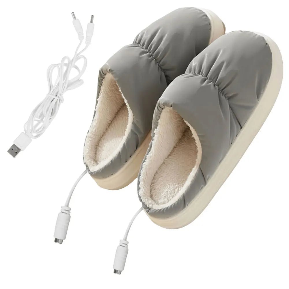 Electric Heated Slippers, 3 Heat Settings, Plush, Indoor Winter Use