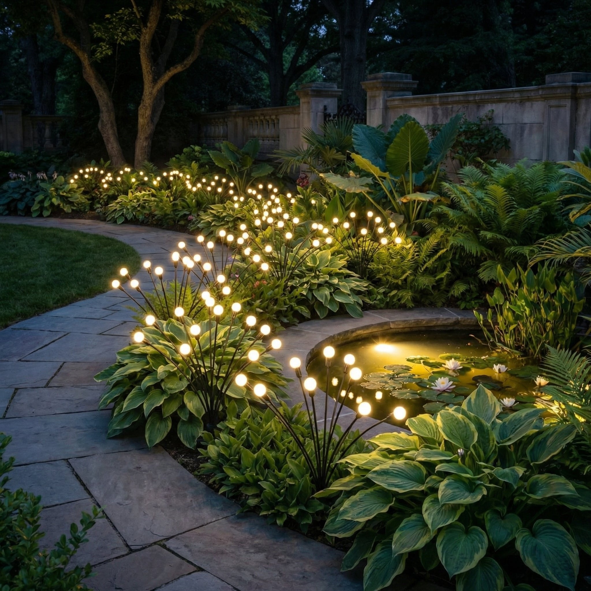 Solar Swaying Garden Lights — 30" Dusk-to-Dawn LED Stakes with Gentle Motion, IP65