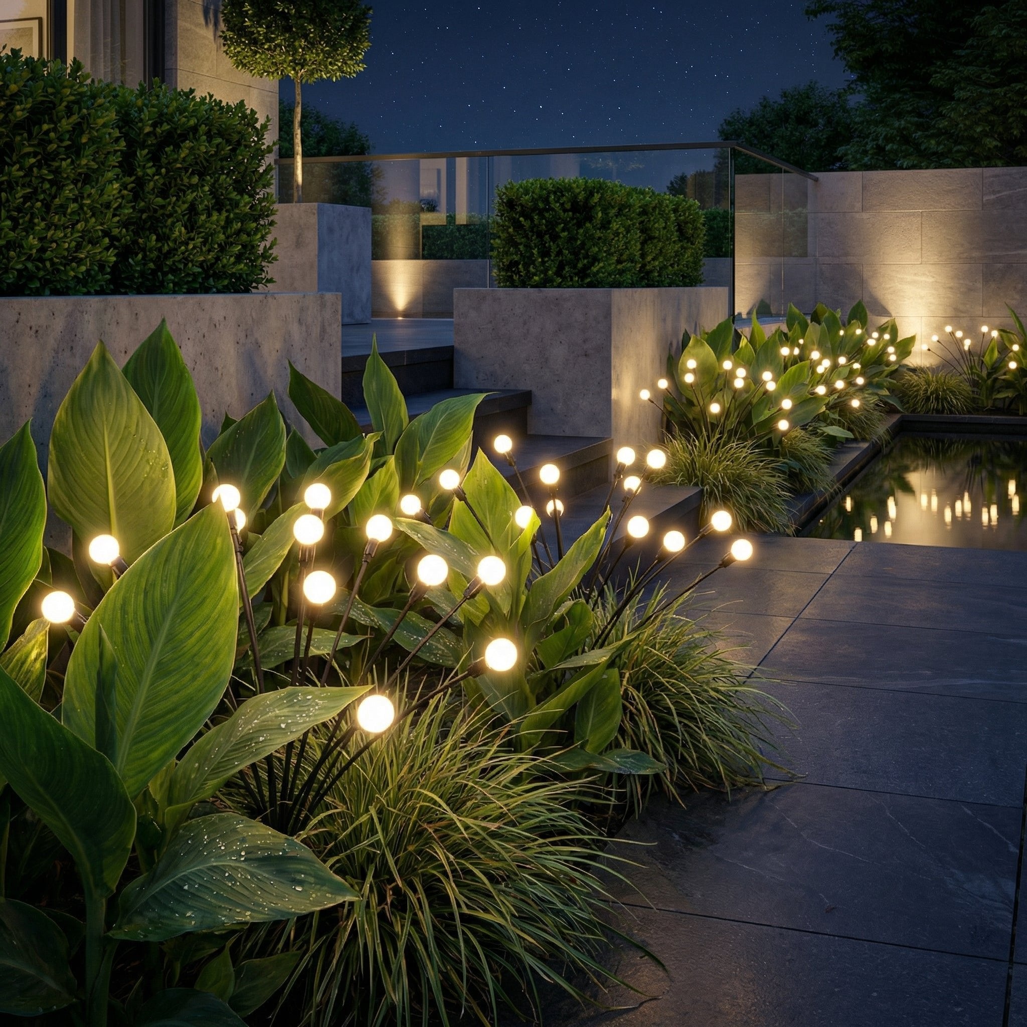 Solar Swaying Garden Lights — 30" Dusk-to-Dawn LED Stakes with Gentle Motion, IP65