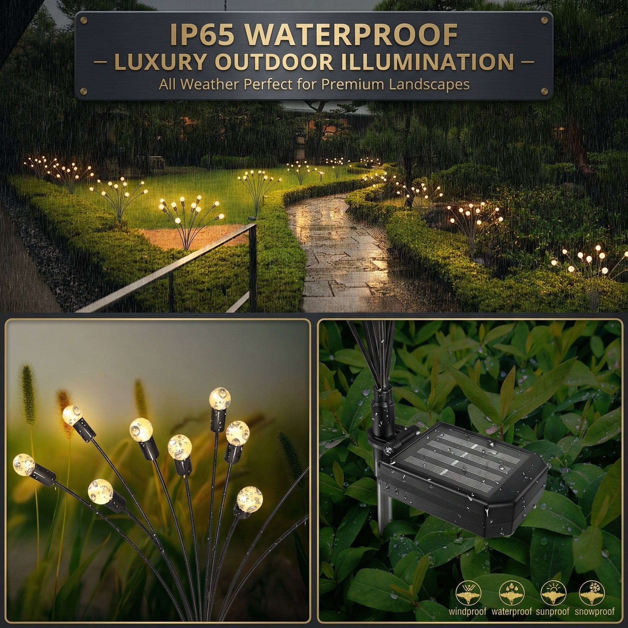 Solar Swaying Garden Lights — 30" Dusk-to-Dawn LED Stakes with Gentle Motion, IP65