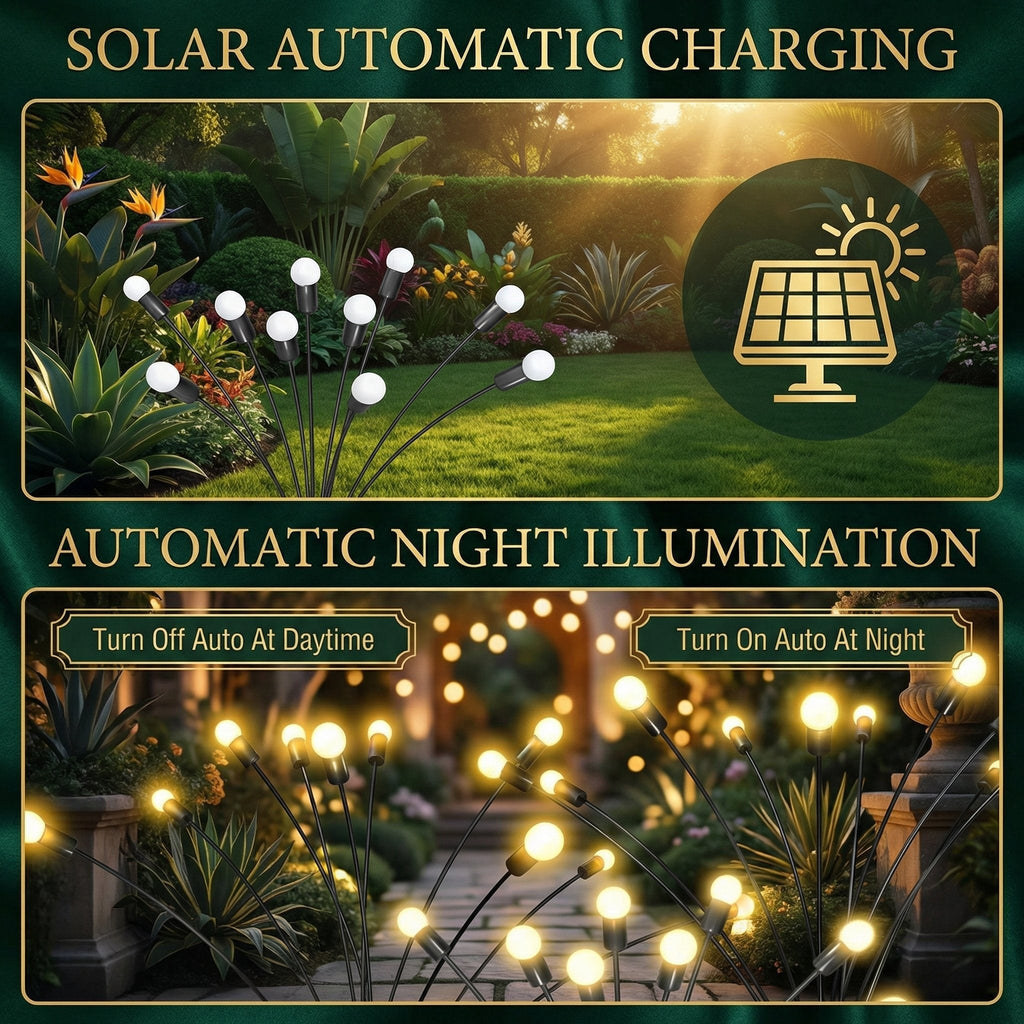 Solar Swaying Garden Lights — 30" Dusk-to-Dawn LED Stakes with Gentle Motion, IP65