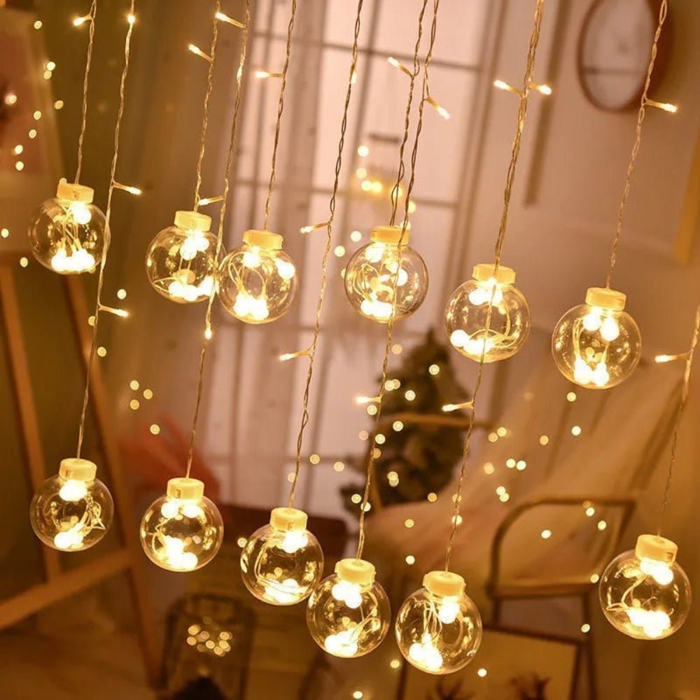 Solar Pendant String Lights — 96 LED, 10 ft, IP67 Dusk-to-Dawn Outdoor Glow