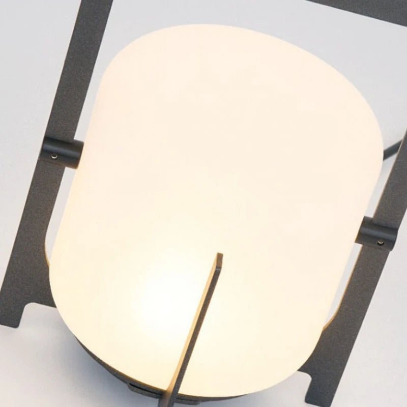 Solar Akari Lamp — Sculptural Carbon Steel & Glass Garden Light, Dusk-to-Dawn, IP65