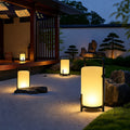 Solar Akari Lamp — Sculptural Carbon Steel & Glass Garden Light, Dusk-to-Dawn, IP65
