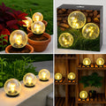 Solar Cracked Glass Globe Light — Warm LED Garden Accent, Dusk-to-Dawn, IP65, Ground Stake