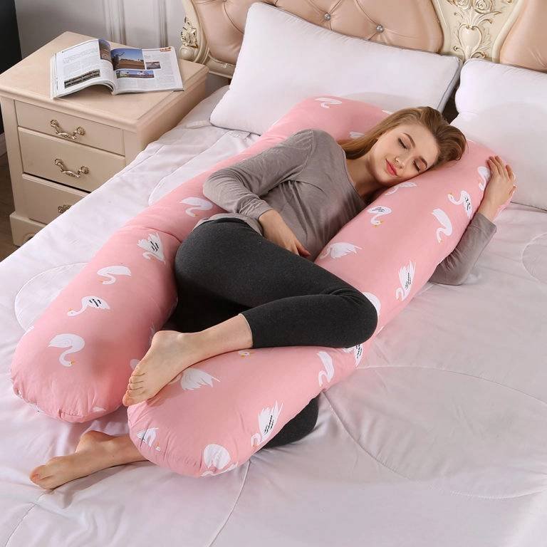 U-Shape Maternity Body Pillow — Hypoallergenic Cotton with Washable Cover, Pregnancy & Nursing
