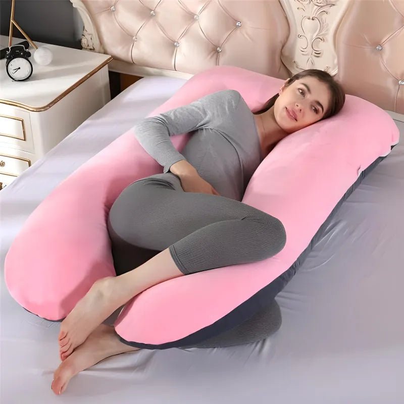 U-Shape Maternity Body Pillow — Hypoallergenic Cotton with Washable Cover, Pregnancy & Nursing