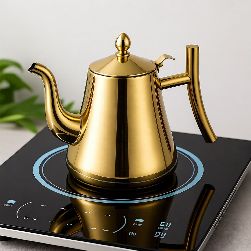 Stainless Steel Electric Kettle — Built-In Filter, Ergonomic Handle, 1L & 1.5L, Silver or Gold