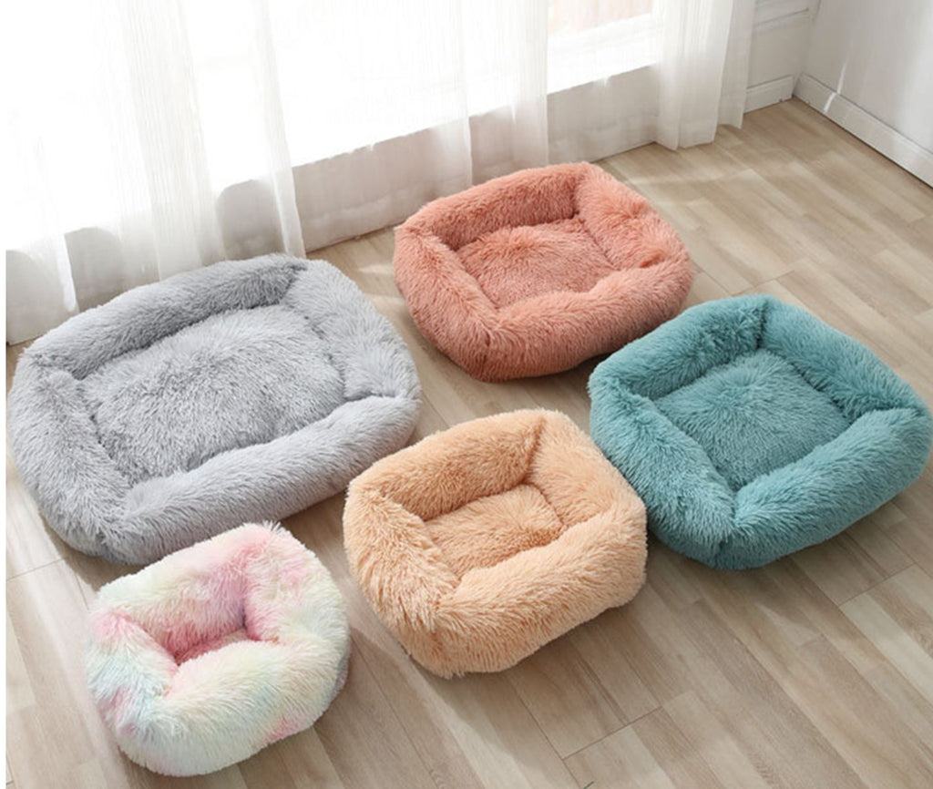 Plush Cotton-Filled Dog Bed — Cozy Enclosed Design with Nonslip Bottom, XS to Large